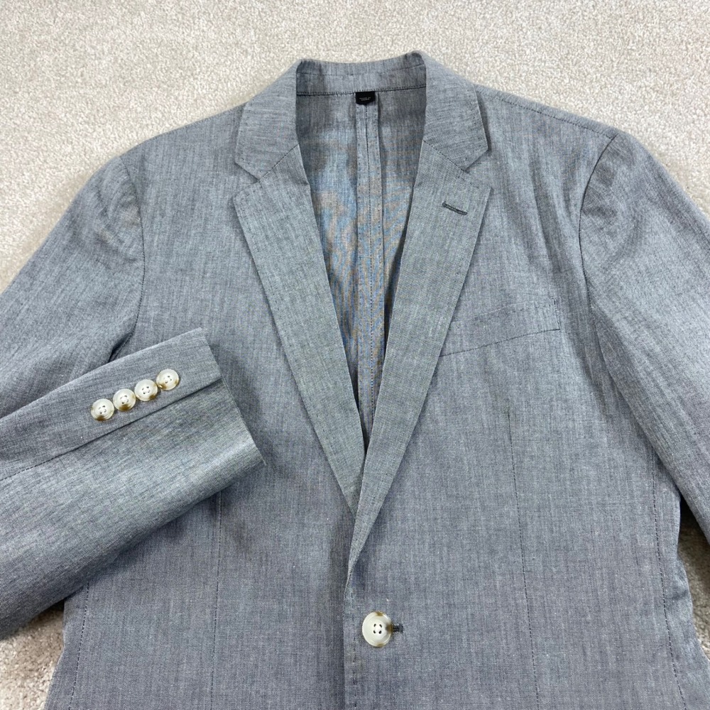 J.Crew Ludlow Blazer Mens‎ 34S Grey Somelos Stretch Cotton Slim Fit Suit Jacket